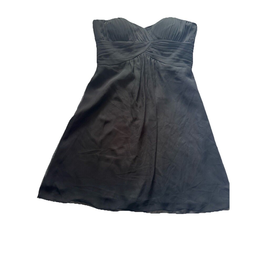 White House Black Market 14 Above Knee Strapless Sweetheart Cocktail Dress Black